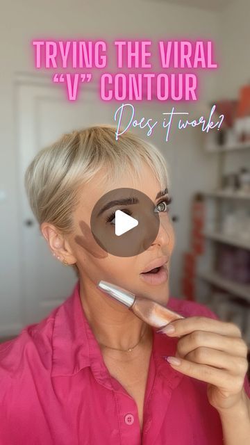 Hᴇᴀᴛʜᴇʀ 💕 Over 40 beauty and skincare specialist on Instagram: "Is a “V” contour the new thing!? What do you think of this beauty hack!? Is it a YES 👍🏼 OR NO 👎🏼 for you?   #beautyhacks #beautytips #beautytrends #viraltrend #beforeandaftermakeup #makeuptrends #makeuptutorial" Makeup Ideas 40 For Women, How To Apply Contour And Highlight, Contour Makeup Over 40, Over 50s Makeup, How To Use A Contour Stick, Best Contour Makeup Over 40, Makeup In Your 50s, Contour Over 50 Makeup Tips, Simple Contouring For Beginners