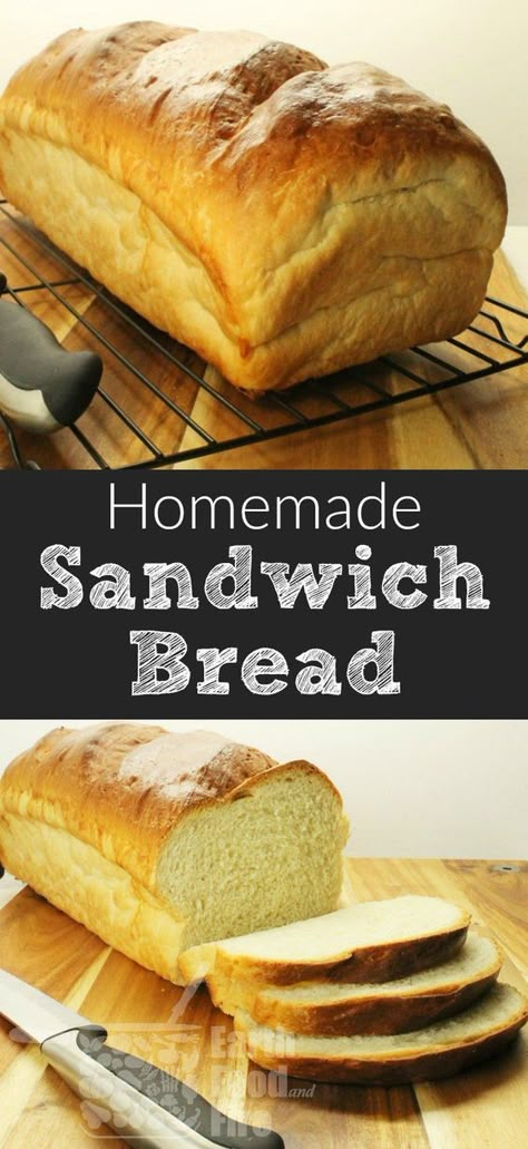 Basic White Bread Recipe, Easy White Bread Recipe, Loaf Bread Recipe, Homemade Sandwich Bread, Monte Cristo Sandwich, Homemade White Bread, Sourdough Bread Sandwiches, Pembuat Roti, Homemade Sandwich