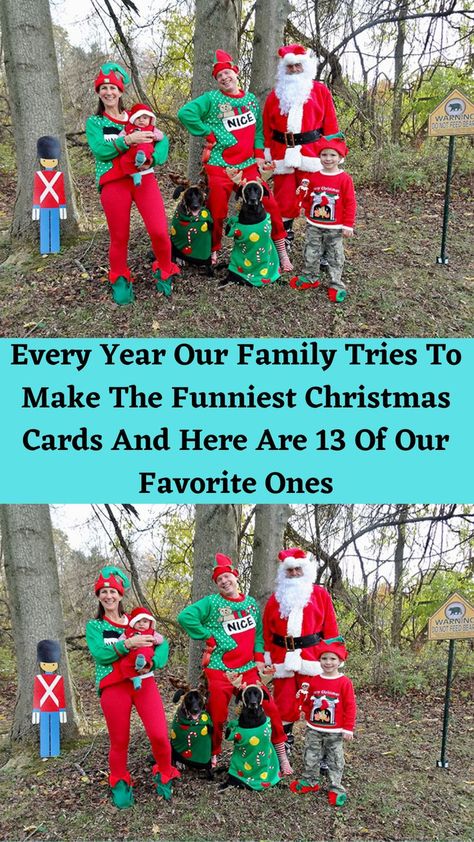 Funny Family Christmas Cards, Funny Xmas Cards, Funny Nature, Family Holiday Cards, Holiday Traditions Family, Xmas Card Ideas, Christmas Card Pictures, Cute Christmas Cards, Holiday Card Ideas