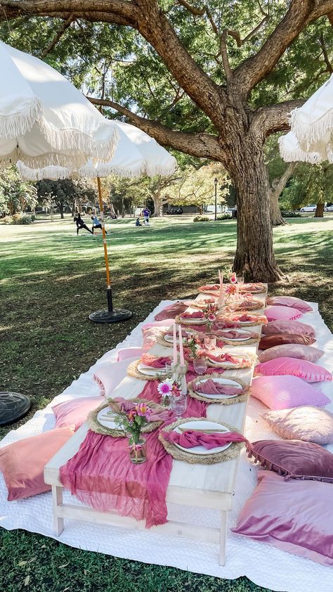 Our picnics are perfect for every celebration - birthdays, baby showers, engagement parties and more! Book with us today! | Instagram Party Themes 25th Birthday, Summer Picnic Party Ideas, Picnic Set Up Birthday, Outside Birthday Picnic, Cute Picnic Party, Simple Birthday Picnic, Picnic Aesthetic Cumpleaños, Picnic For Birthday, Outside Picnic Ideas