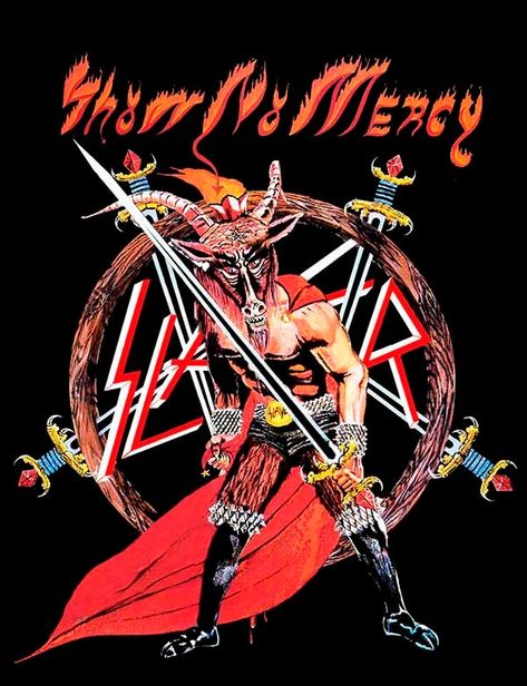 Slayer Show No Mercy, Jeff Hanneman, Arte Heavy Metal, Slayer Band, Show No Mercy, Heavy Metal Art, Arte Punk, Extreme Metal, Band Wallpapers