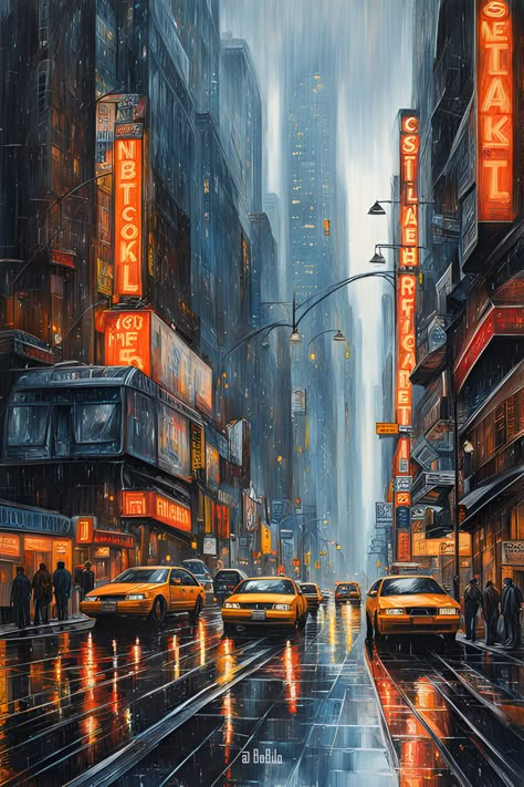 Gloomy Urban Fantasies: Explore Dark and Mysterious Cityscapes in Digital Art White Scenery, City Scape Painting, Paint Gouache, London Painting, Andermatt, Landmarks Art, Urban Beauty, Anime City, City Scapes