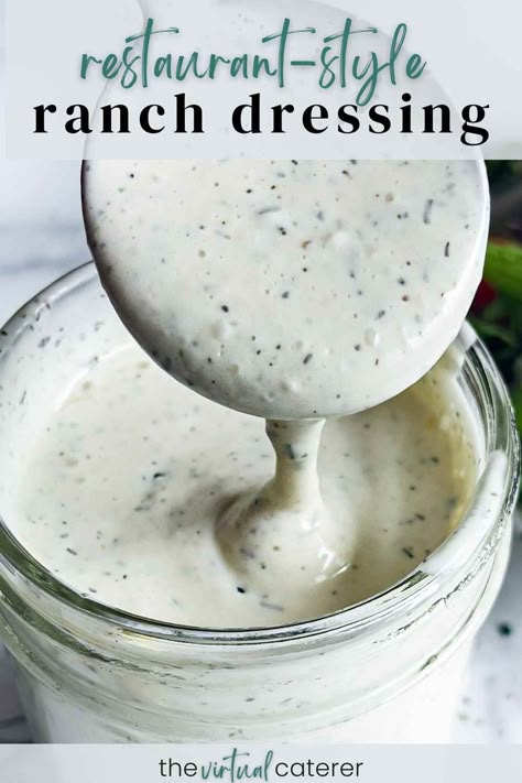 The BEST Easy Restaurant Style Ranch Dressing Ranch Salad Dressing Recipes, Homemade Ranch Dip, Buttermilk Ranch Dressing, Ranch Salad, Ranch Dressing Recipe, Ranch Salad Dressing, Homemade Ranch Dressing, Salad Dressing Recipes Homemade, Homemade Condiments