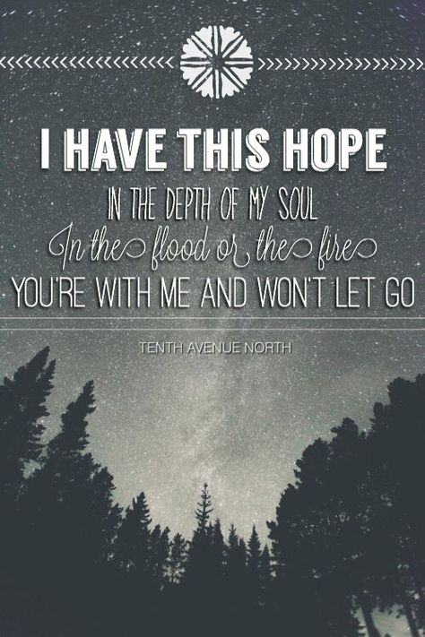 I have this hope-Tenth Avenue North Revival Quotes, Love Letters From God, Tenth Avenue North, Letters From God, Rooted In Christ, Jesus Music, Christian Lyrics, Matthew West, God Is An Awesome God