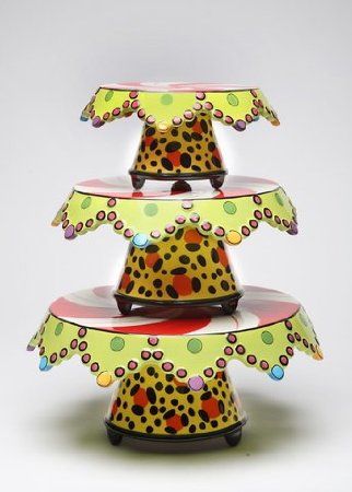 Appletree Design Winterland Collection Set of Three Magnetic Cake Stands Tea Tray Ideas, Paper Mache Cake, Three Tier Cake Stand, Animal Print Cake, Cake Stand Decor, Three Tier Cake, Cake Pop Stands, 3 Tier Cake Stand, Beautiful Cake Stands