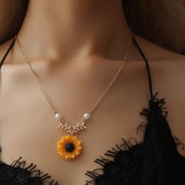 Sunflower Design Leaf Embellished Necklace #AD #Design, #Sunflower, #Leaf Beauty Quizzes, Sunflower Jewelry, Sunflower Pendant, Sunflower Necklace, Holiday Jewelry, Leaf Necklace, Leaf Pendant, Dainty Necklace, Necklace Earring Set