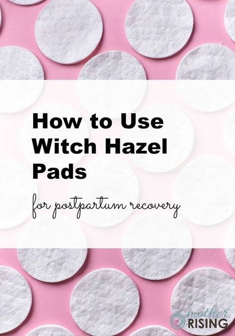 Witch hazel pads for postpartum recovery are a soothing and effective way to heal the body after birth.  Witch hazel is an astringent that can reduce inflammation caused by common end of pregnancy symptoms and postpartum complaints like hemorrhoids, bruising, tearing, and stitches. #pregnancy #postpartum #tearing #hemorrhoids #childbirth #birth #thirdtrimester #hospitalbag #labor #delivery #motherrising Best Pads For Postpartum, Witch Hazel Pads, Tucks Pads, Pregnancy Routine, Maternity Pads, Pregnancy Hacks, Inflammation Causes, Pregnancy Months, Labor Delivery