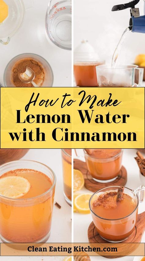 Refresh your mornings with this Lemon Water with Cinnamon drink recipe, a simple yet powerful concoction for health and vitality. This delightful beverage combines the detoxifying benefits of lemon with the warming, metabolism-boosting properties of cinnamon. Ideal for those seeking natural ways to enhance digestion and boost energy levels. Learn how this easy-to-make drink can become a staple in your wellness routine. Lemon Cinnamon Ginger Water, Lemon Drinks Natural Remedies, Honey Lemon Water Recipe, Lemon Cinnamon Water, Lemon Water At Night, Ceylon Cinnamon Benefits, Golden Milk Recipe Turmeric, Inflammatory Drinks, Lemon Lime Water