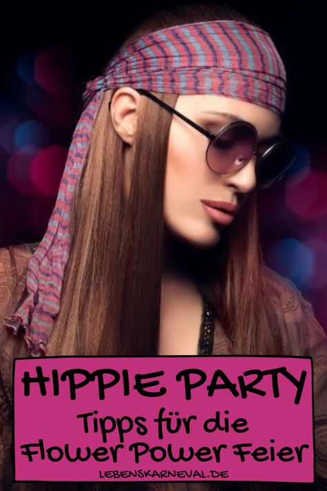 Bunte Kleidung, schrille Dekoration, lange Haare und laute Musik. Hier finden Sie zahlreiche Vorschläge für die Organisation einer Hippie Party. 70s Flower Power Outfit, Flower Power Outfit, Woodstock Outfit, Hippie Style 70s, 70s Fashion Hippie, Motto Party, Hippie Party, Hippie Outfits, Rock Roll