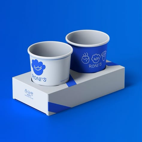 logo branding blue Klein coffee shop Industrial Coffee Shop, Blue Cafe, Coffee Shop Branding, Ice Cream Packaging, Gelato Shop, Desain Buklet, Cafe Branding, Coffee Shop Logo, Cafe Shop Design