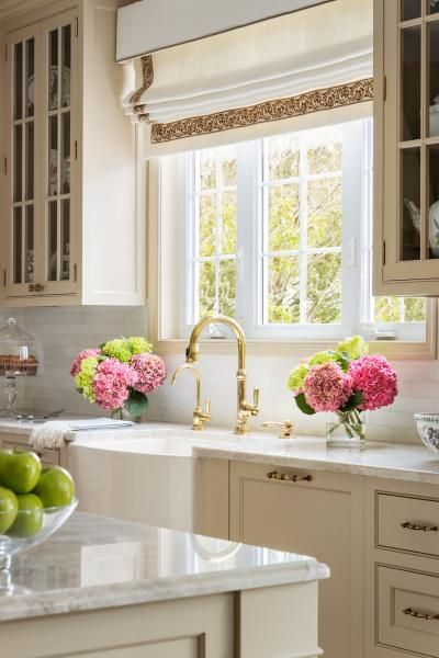 Hampton Kitchen, Neutral Cabinets, Taj Mahal Quartzite, Kitchen Transformation, Top Kitchen, Hamptons Style, Stylish Kitchen, Kitchen Window, Style Kitchen