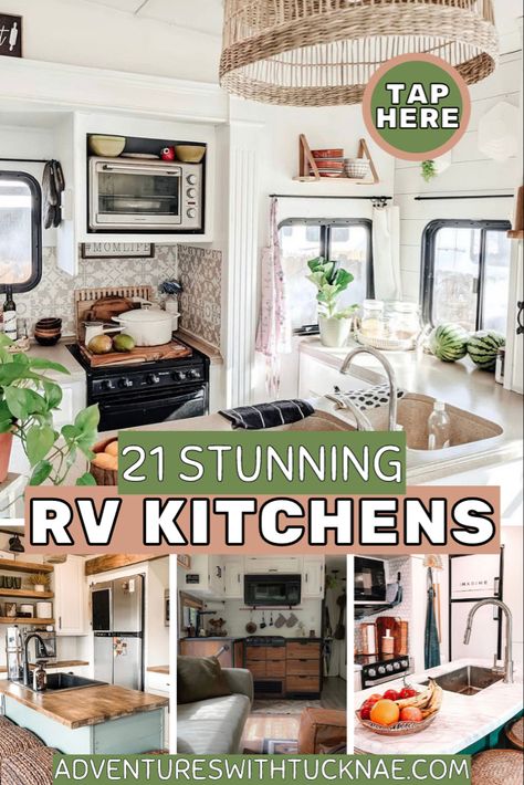 Diy Rv Kitchen Remodel, Rv Kitchen Ideas Rv Makeover, Rv Farmhouse Decor, Rv Open Shelving Ideas, Remodeled Rvs Rv Makeover, Rv Kitchen Sink Ideas, Rv Decorating Ideas Farmhouse, Fifth Wheel Kitchen Remodel, Renovated Rv Kitchen