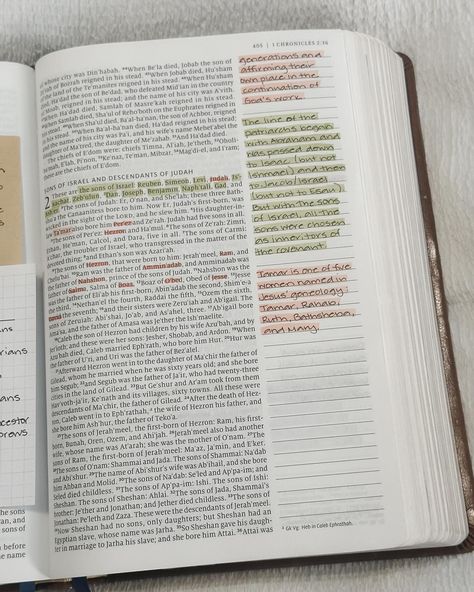 The first chapters of 1 Chronicles can be difficult to get through. Genealogies, geographies, and work duties can make for some dry reading, but there are many important reminders and little nuggets to be cleaned from such texts. . . . #catholic #christian #catholicwoman #catholicmom #catholicconvert #bible #holybible #theology #biblestudy #biblestudynotes #biblenotes #biblejournaling #scripture #wordofgod #catholicbiblestudy #catholicbiblejournal #catholicbible #journalingbible #mybible #in... Bible Coding, Bible Study Aesthetic, One Pagers, Plan Quotes, Gods Plan Quotes, Bible Books, Inspire Bible, Bible Doodling, Catholic Bible