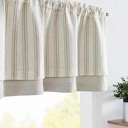 Farmhouse Window Valance, Linen Valance, Curtains Or Shades, Farmhouse Valance, Kitchen Curtains And Valances, Kitchen Window Valances, Linen Valances, Kitchen Bay Window, Valances For Living Room