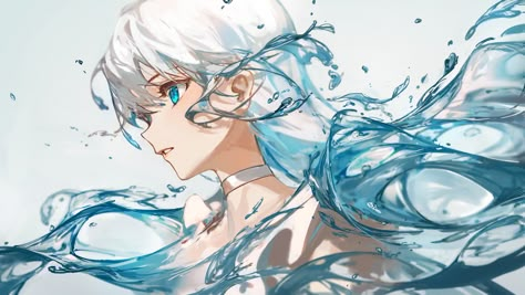 Ange Demon, 영감을 주는 캐릭터, Anime Eyes, Anime Artwork, An Anime, White Hair, Pretty Art, Character Illustration, Anime Style