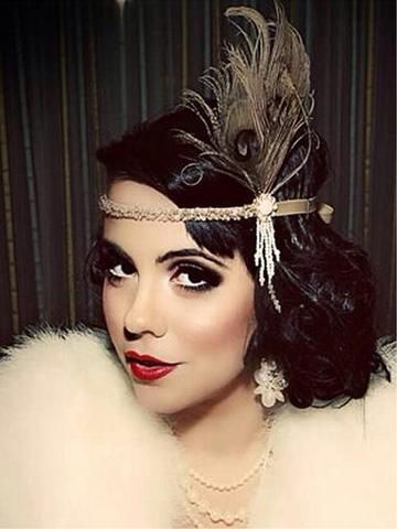 Accessories – Page 2 – Retro Stage - Chic Vintage Dresses and Accessories Maquillage Goth, Great Gatsby Headpiece, 1920s Makeup, Flapper Hair, 1920s Headband, Gatsby Headpiece, Flapper Headpiece, Gatsby Headband, 1920s Headpiece