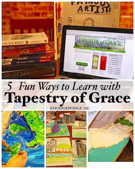 In all my years of homeschooling with Tapestry of Grace, it seems moms can be so serious about learning how to 'do' Tapestry. Can we set the how to aside and focus on the fun? I promise that through the fun you truly will get stuff done. So I thought I would encourage you with 5 fun ways to learn with Tapestry of Grace. Homeschooling Multiple Ages, Tapestry Of Grace, Geography Project, Homeschool Hacks, Homeschooling Resources, Learn History, Get Stuff Done, History Curriculum, Classical Education