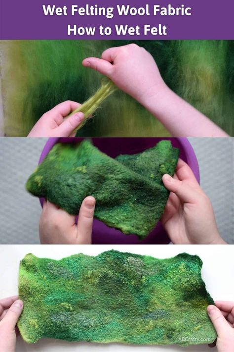 Wet Felting Tutorial, Diy Wool Felt, Felting Techniques, Wool Felt Fabric, Needle Felting Diy, Wool Felt Projects, Felting Ideas, Wet Felting Projects, Felted Wool Crafts