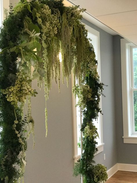 This unique arch made of organic greens and preserved mosses is a true showstopper! Moss Wedding, Forest Theme Wedding, Enchanted Forest Wedding, Fairy Wedding, Ideas For Easter Decorations, Ideas For Easter, Forest Theme, Fantasy Wedding, Future Wedding Plans