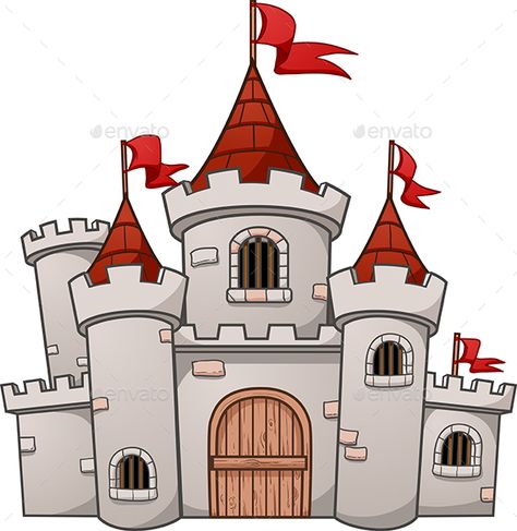 Cartoon medieval castle. Vector clip art illustration with simple gradients. All in a single layer. EPS10 file included. Cartoon Castle Drawing, Castle Art Drawing, Simple Castle Drawing, Draw Castle, Castle Clip Art, Castle Drawing Easy, Castle Drawings, Simple Castle, Castle Cartoon