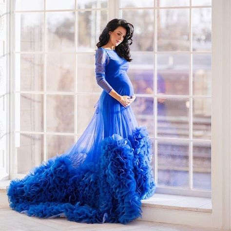 Blue Baby Shower Dress, Blue Dress Women, Maternity Dresses For Baby Shower, Dresses For Pregnant Women, Pregnant Wedding Dress, Maternity Dresses For Photoshoot, Dresses Royal, Baby Shower Dresses, Photoshoot Dress