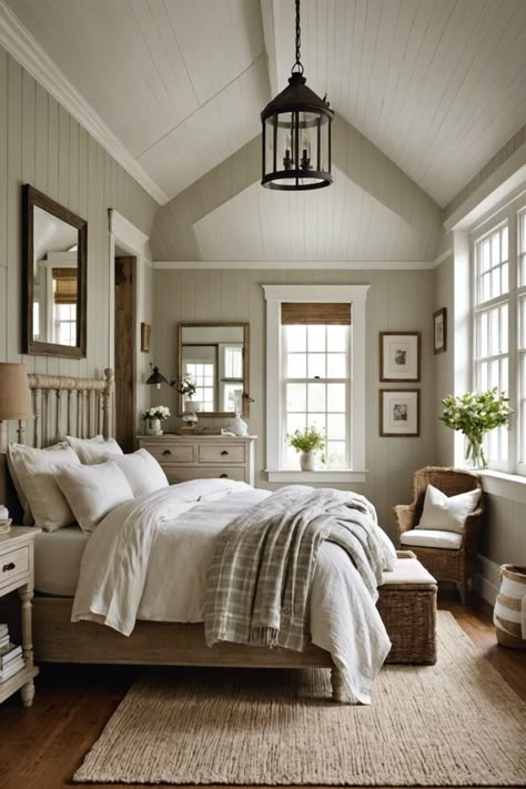 Luxury Cottage Bedroom, Primary Bedroom Ideas Cozy, Cottage House Bedroom, Country Farmhouse Ideas, Cottage Interiors Bedroom, Georgia Cottage, Cozy Primary Bedroom, Vintage Farmhouse Bedroom, Vintage Country Farmhouse