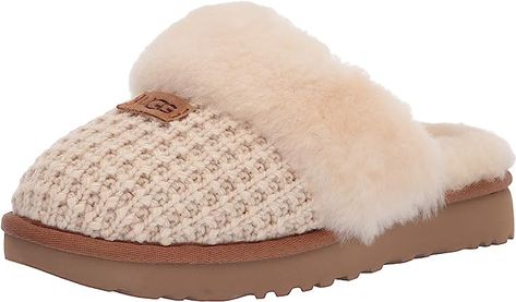 100% Leather Made in USA or Imported Dyed Sheep Fur (Fur Origin: Australia/United Kingdom/Ireland/United States/Spain) Rubber sole Soft knit upper Sheepskin collar 17mm sheepskin lining 17mm sheepskin insole Treadlite by UGG outsole for comfort Cheap Slippers, Ugg Store, Best Slippers, Comfy Slippers, Cute Slippers, Slide Slippers, Ugg Slippers, Knitted Slippers, Slippers Cozy