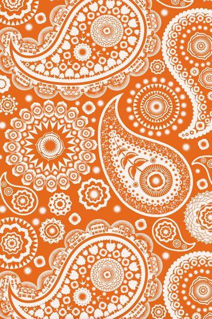 Paisley Crescent Wallpaper - Kids Wallpaper Ideas & Designs (houseandgarden.co.uk) Crescent Wallpaper, Cultural Patterns, Tangerine Dream, Paisley Wallpaper, Mini Moderns, Paisley Art, Indian Patterns, Indian Prints, Indian Textiles