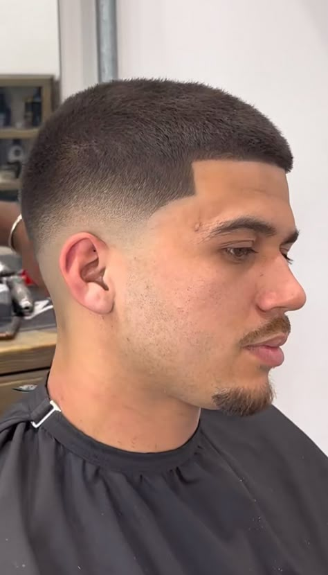 Buzz With Low Fade, Thick Buzzcut, Men's Buzz Cut Styles, Mid Taper Fade Buzzcut, Mid Drop Fade Buzzcut, Buzzcut With Line, 8 Guard Buzz Cut Taper, 10 Guard Buzz Cut, Buzz Cut Drop Fade