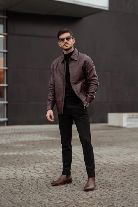 Mens Chelsea Boots Outfit Black, Boots Brown Outfit Men, Men In Chelsea Boots Outfit, Mens Outfit With Black Jeans, Mens Fashion Chelsea Boots Outfit, Mens Outfits Chelsea Boots, Brown Chelsea Boots Men Outfit Formal, Brown Boots Outfit Men Formal, Outfits With Chelsea Boots Men