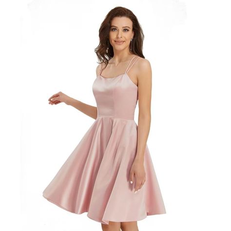 Modest Hoco Dresses, Pink Knee Length Dress, Backless Prom Dress, Homecoming Dresses For Teens, Court Dresses, Backless Prom Dresses, Dress Inspo, Evening Wedding, Hoco Dresses