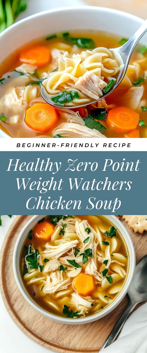 Image for Healthy Zero Point Weight Watchers Chicken Soup Weight Watchers Soup Recipes Zero, Weight Watchers Zero Point Soup, Zero Point Lunch Weight Watchers, New Weight Watchers 2025, Meal Prep For Losing Weight Recipes, Weight Watchers Soup Zero Points, Zero Point Weight Watchers Recipes Dinner, Light Soups Healthy, Weight Watchers Chicken Soup