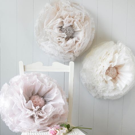 Ivory Wedding Decor, Giant Paper Flower Backdrop, Pom Pom Party, Paper Flower Backdrop Wedding, Tissue Tassel Garland, Flower Backdrop Wedding, Paper Peonies, Paper Flower Wall Decor, Flower Wall Backdrop