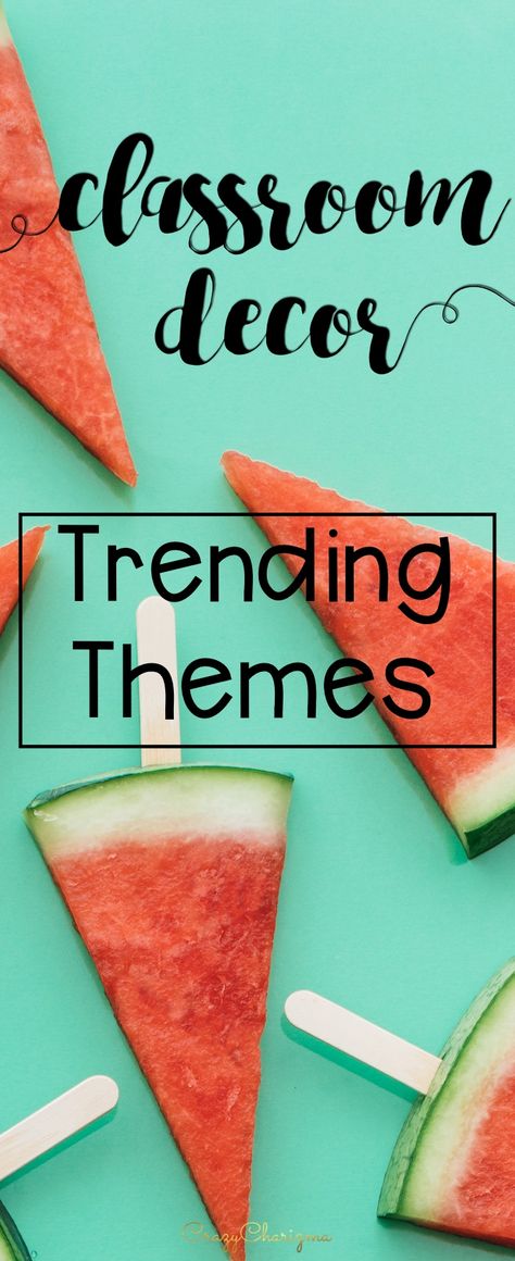 Trending Classroom Decor Themes (plus freebies): Are you looking for awesome and unique classroom decor themes? See what's trending among other teachers. We asked, they answered! Every summer when teachers go back to school, they start thinking about decorating their classroom. If you need some tried and true classroom decor themes and tips, keep reading. - CrazyCharizma Elementary Classroom Decor Themes 3rd Grade, Class Decoration Theme Ideas, Classroom Themes For Elementary School, Awesome Classroom Decor, Classroom Theme 1st Grade, Classroom 2024-2025, Grade 3 Classroom Themes, Fourth Grade Classroom Decor Themes, Unique Classroom Themes Middle School