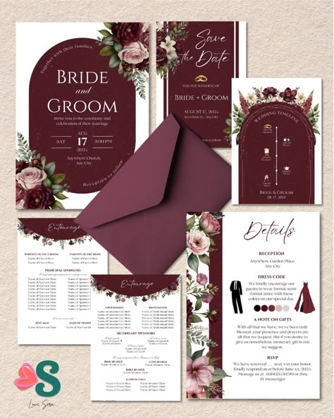 Set the Tone in Style with Our Elegant Maroon Invitation Template! 💒 #weddinginvitationdesign #weddinginvite #weddings #weddingph #wedding2025 #wedding2024 #weddingtheme #weddinginvitation #invitation #invitationdesign #layout #template #invitationtemplate #maroon #maroonwedding #burgundy Maroon Invitation Template, Green And Maroon Wedding, Maroon Wedding Invitations, Maroon Invitation, Maroon Wedding Theme, Wedding Invitations Burgundy, Wine Wedding Invitations, Wedding Invitations Champagne, Burgundy Wedding Theme