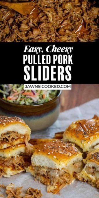 Great for game day, party or for an easy weeknight meal, this Easy BBQ Pulled Pork Sliders Recipe (with slow cooker pork) is always a crowd pleaser. Piled high with juicy pulled pork, pepper jack cheese, and a quick and easy BBQ mayo, on toasted, garlic butter buns! Warm Sandwiches, Bbq Pulled Pork Sliders, Pork Sliders Recipes, Savory Butter, Hearty Sandwiches, Apple Coleslaw, Easy Pulled Pork, Pulled Pork Sliders, Main Entrees