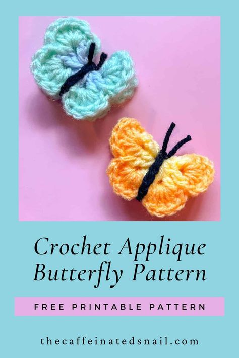 My Crochet Applique Butterfly Pattern is one of the easiest methods to make a 3D applique butterfly. Soon you’ll have a whole swarm of butterflies ready for your next project. Simple Crochet Butterfly, Crochet Butterfly Free Pattern Easy, Butterfly Applique Pattern Free, Butterfly Crochet Pattern Free, Crochet Butterfly Patterns, Crochet Pattern Butterfly, Swarm Of Butterflies, Crochet Butterfly Applique, Butterfly Crochet Pattern