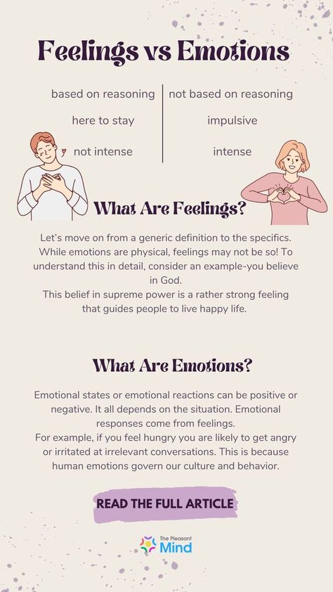 Feelings vs Emotions: Tips to Differentiate and Manage Them Better Understanding Feelings, Understanding Emotions, Healing Journaling, Mental Health Facts, Counseling Resources, Health Planner, Emotional Awareness, Different Emotions, Emotional Regulation