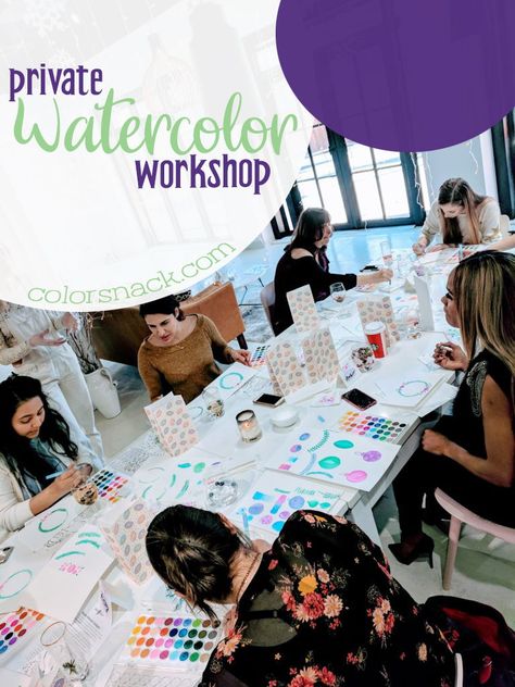 Create a unique experience for your guests, team building, and more with a private watercolor workshop! Watercolour Workshop Ideas, Watercolor Workshop Ideas, Creative Workshop Ideas, Watercolor Sketchbook Ideas, Art Retreat, Building Apartment, Fill Your Sketchbook, Watercolor Simple, Watercolour Tutorial