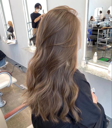 Hair Colors Inspirations, Light Brown With Layers, Blended Light Brown Hair, Lifted Brown Hair, Light Brown Hair Almost Blonde, Light Cappuccino Brown Hair, Lightish Brown Hair, Light Soft Brown Hair, Muted Light Brown Hair