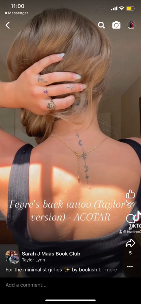 Unique Acotar Tattoos, Acotar Simple Tattoo, Dainty Acotar Tattoo, Small Acotar Tattoo Ideas, Acotar Arm Tattoo, Subtle Acotar Tattoo, Feyre’s Back Tattoo, Acotar Tatoos Ideas, Feyre Back Tattoo Acotar