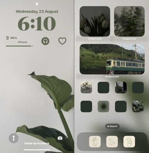 Widget Green Aesthetic, Ios16 Homescreen, Wallpaper Ios16, Wallpapper Iphone, Iphone Wallpaper Modern, Lockscreen Ios, Aesthetic Lockscreen, Custom Ipad, Wallpaper Ios