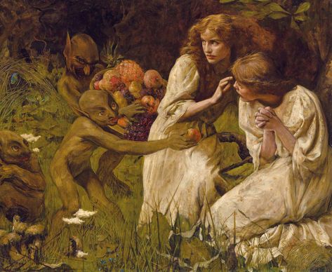 Goblin Market, Christina Rossetti, Pre Raphaelite Art, 동화 삽화, Albert Bierstadt, The Goblin, Rennaissance Art, Arthur Rackham, English Artists