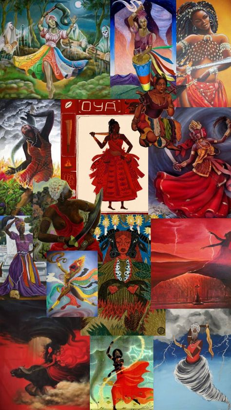 Goddess Oya, Oya Orisha, Oya Goddess, Hood Life, Female Deity, African Mythology, African Goddess, Spiritual Paintings, African Royalty