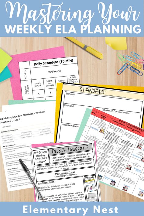 Master the art of weekly ELA planning with this comprehensive blog post! Learn the secrets to creating engaging and effective lessons, analyzing standards, crafting a pacing guide, and incorporating differentiation. Elevate your teaching game and captivate your students with our expert tips. Dive into the world of mastering weekly ELA planning today! Reading Foundational Skills, Pacing Guide, Teaching Game, Common Core Ela, Struggling Students, Foundational Skills, Unit Plan, Student Organization, Collaborative Learning