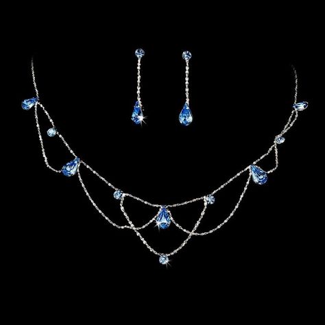 Bride's jewelry Light Blue Necklace, Prom Jewelry Sets, Blue Jewelry Set, Rhinestone Jewelry Set, Crystal Wedding Jewelry, Magical Jewelry, Prom Jewelry, Bridesmaid Jewelry Sets, Fancy Jewelry