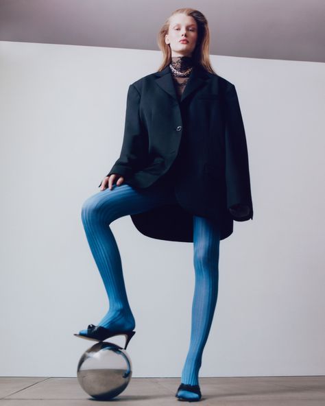 Kris Grikaite, Studio Fashion Photography, Porter Magazine, Blue Tights, Holiday Party Fashion, Fancy Frocks, Fashion Studio, Fashion Shoot, Party Fashion