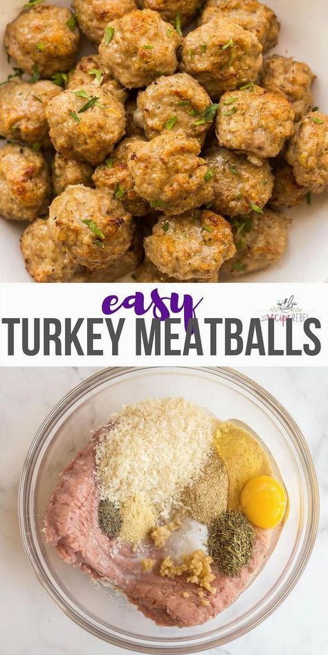 Elevate your dinner game with these savory turkey meatballs, a delightful homemade recipe that's perfect for any occasion. Packed with flavor and easy to make, these meatballs are a healthier twist on a classic favorite. Whether you're serving them with pasta, in a sub, or as a tasty appetizer, they're sure to be a hit with family and friends. Enjoy the comforting taste of home-cooked goodness with every bite. Terriyaki Meatballs Turkey, Garlic Parm Turkey Meatballs, Turkey Meatball Sandwich Recipes, Meatball Recipes Ground Turkey, Ground Turkey Hamburger Recipes, Ground Turkey Snacks, Easy Recipes Ground Turkey, Recipes For Dinner With Ground Turkey, What Can I Do With Ground Turkey