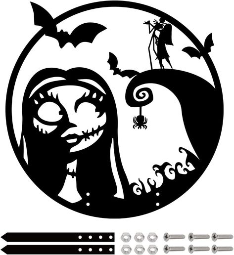 Amazon.com : CAILESS Halloween Decorations - Outdoor Silhouette Deocrations Sally Projection Yard Sign, Nightmare Before Christmas Party Supplies Metal Decor Wall Hanging for Xmas or Movie Party : Patio, Lawn & Garden Outdoor Silhouette, Nightmare Before Christmas Party, Silhouette Christmas, Oogie Boogie, Movie Party, Christmas Party Supplies, Free Halloween, Yard Sign, Halloween Outdoor Decorations