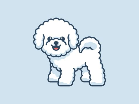 Bichon Frise by Alfrey Davilla | vaneltia on Dribbble Bichon Frise Drawing, Anjing Poodle, Poodle Drawing, Cute Dog Drawing, Dog Drawings, 강아지 그림, Dog Vector, Dog Logo, Dog Tattoo